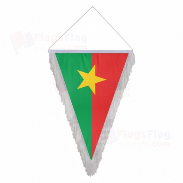 Burkina Faso Triangle Fringed Streamers