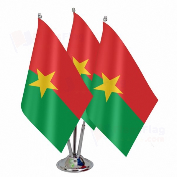 Burkina Faso Triple Table Flag
