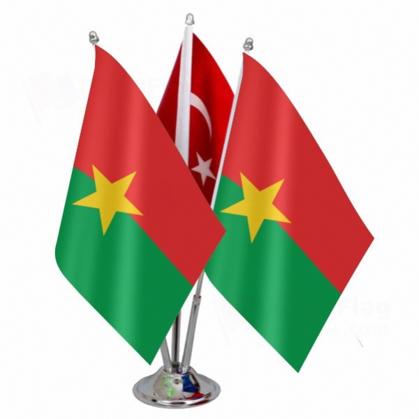 Burkina Faso Triple Table Flag