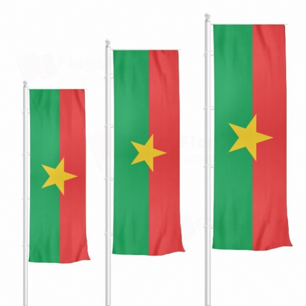 Burkina Faso Vertically Raised Flags