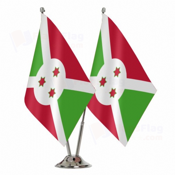Burundi 2 Table Flags