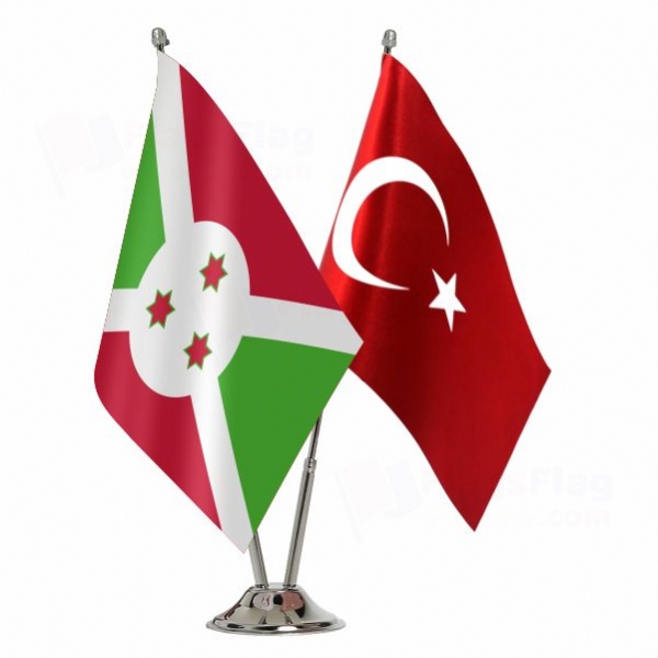 Burundi 2 Table Flags