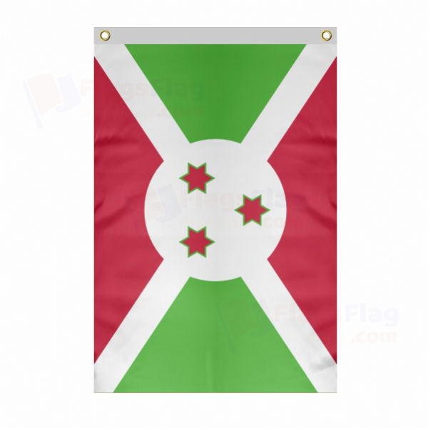 Burundi Large Size Flag Hanging on Building