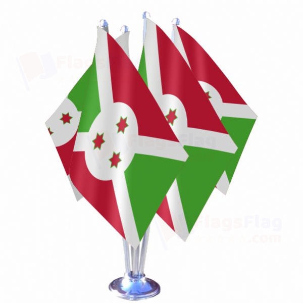 Burundi Quadruple Table Flag