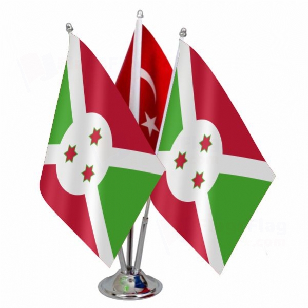 Burundi Triple Table Flag