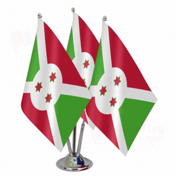 Burundi Triple Table Flag