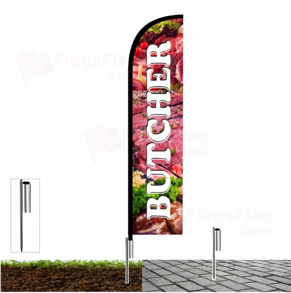 Butcher Flags with fishing line