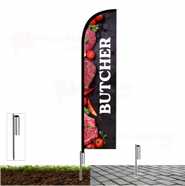 Butcher Shop Front Flags