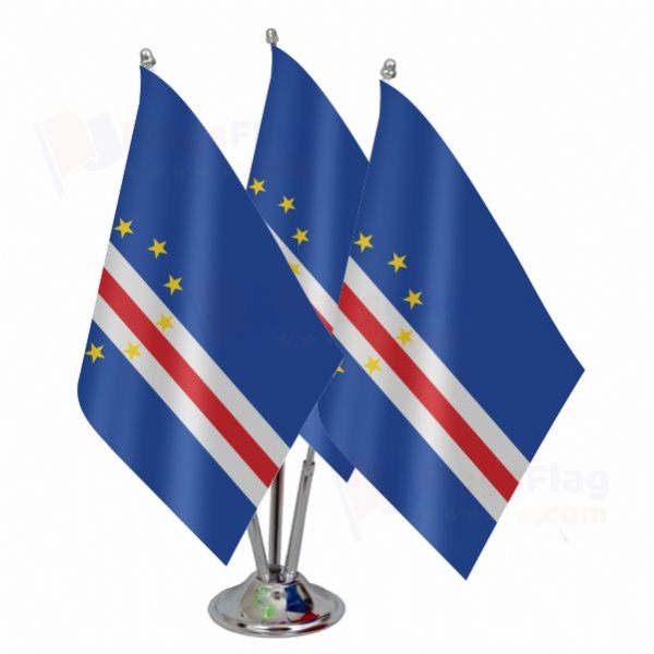 Cabo Verde Triple Table Flag