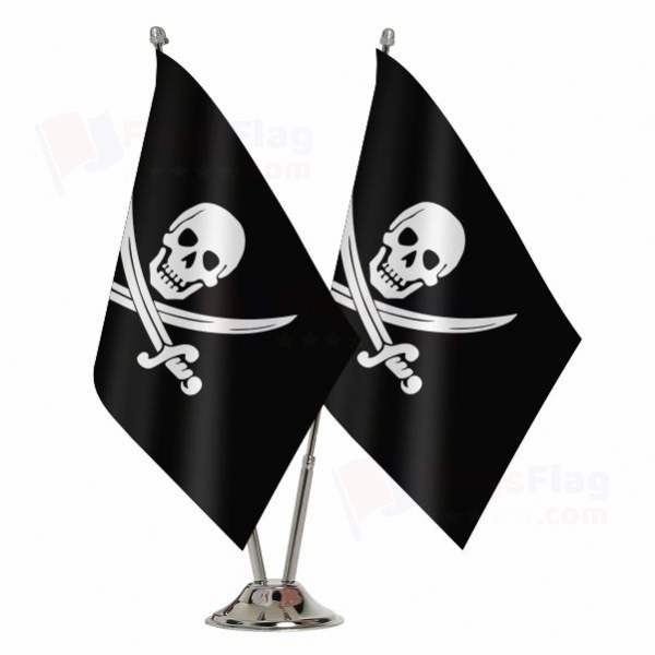 Calico Jack Jolly Roger Binary Table Flag