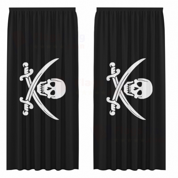 Calico Jack Jolly Roger Digital Printed Curtains