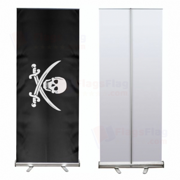 Calico Jack Jolly Roger Roll Up Banner