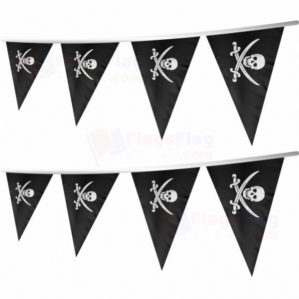 Calico Jack Jolly Roger Stringed Triangle Flag