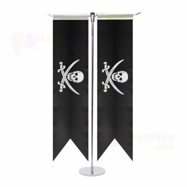 Calico Jack Jolly Roger T Table Flags