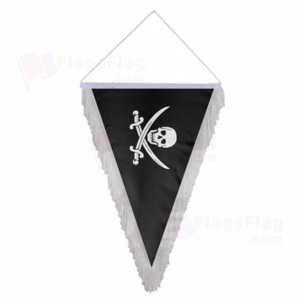 Calico Jack Jolly Roger Triangle Fringed Streamers