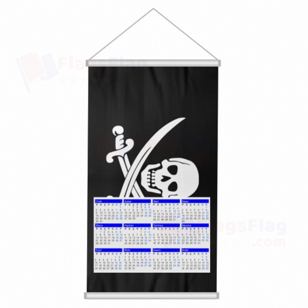 Calico Jack Jolly Roger Woven Fabric Digital Printing Calendar