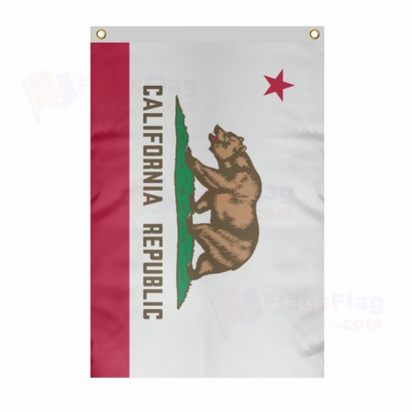 California Large Size Flag Hanging on Building