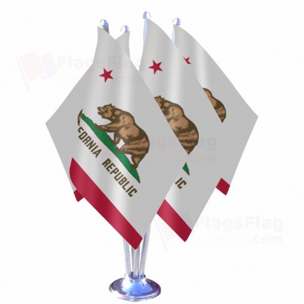 California Quadruple Table Flag