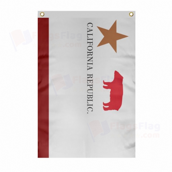 California Republic Large Size Flag Hanging on Building