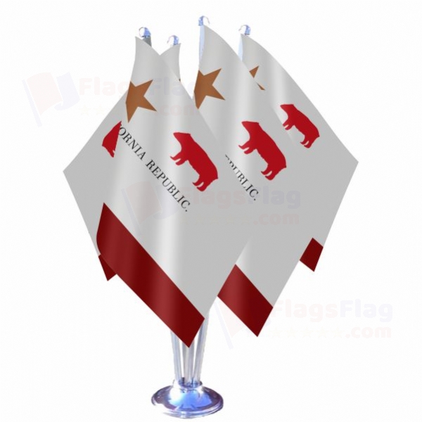 California Republic Quadruple Table Flag