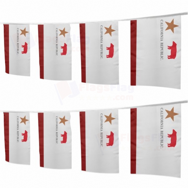 California Republic Square String Flags