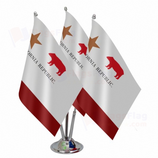 California Republic Triple Table Flag