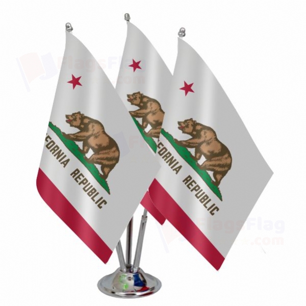 California Triple Table Flag