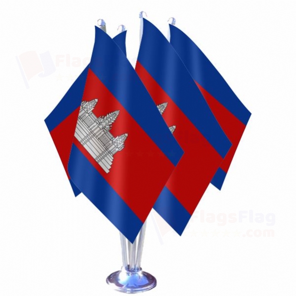 Cambodia Quadruple Table Flag