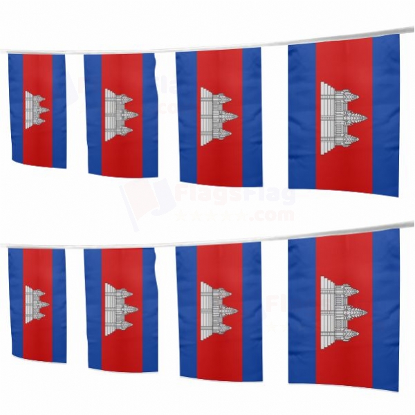 Cambodia Square String Flags
