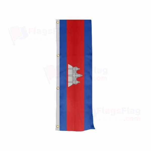 Cambodia Vertically Raised Flags