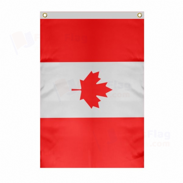 Canada Large Size Flag Hanging on Building