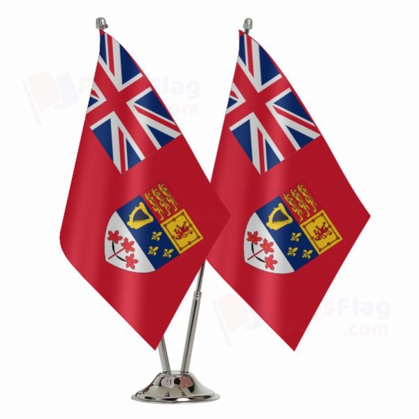 Canadian Red 2 Table Flags