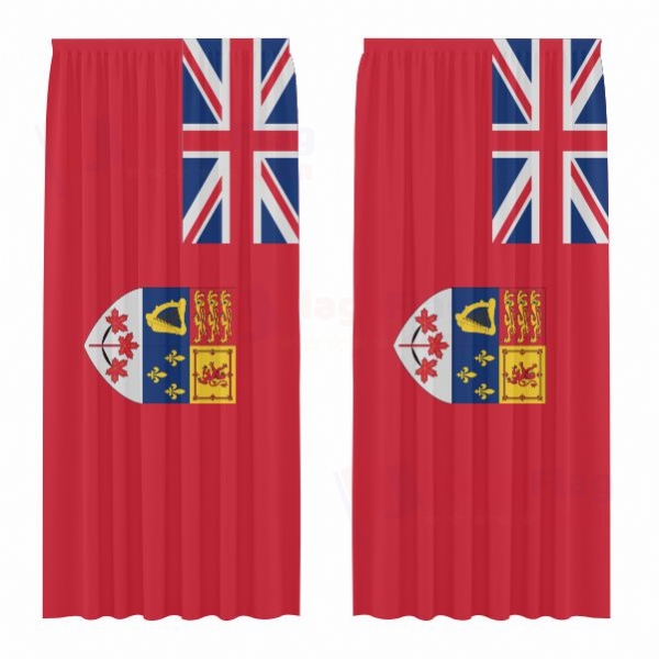 Canadian Red Digital Printed Curtains