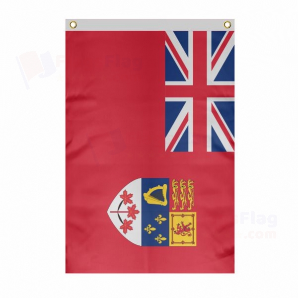 Canadian Red Large Size Flag Hanging on Building