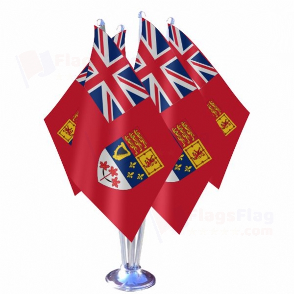 Canadian Red Quadruple Table Flag