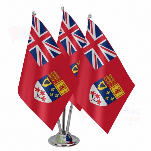 Canadian Red Triple Table Flag