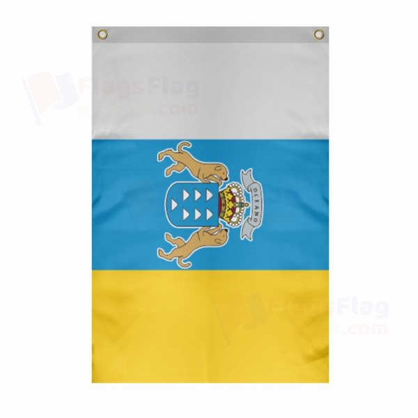 Canary islands Large Size Flag Hanging on Building