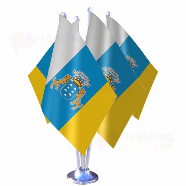 Canary islands Quadruple Table Flag