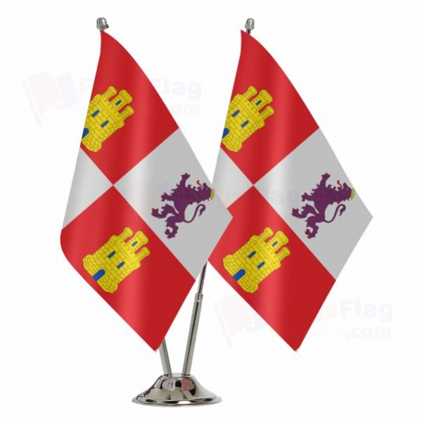 Castile And Leon 2 Table Flags