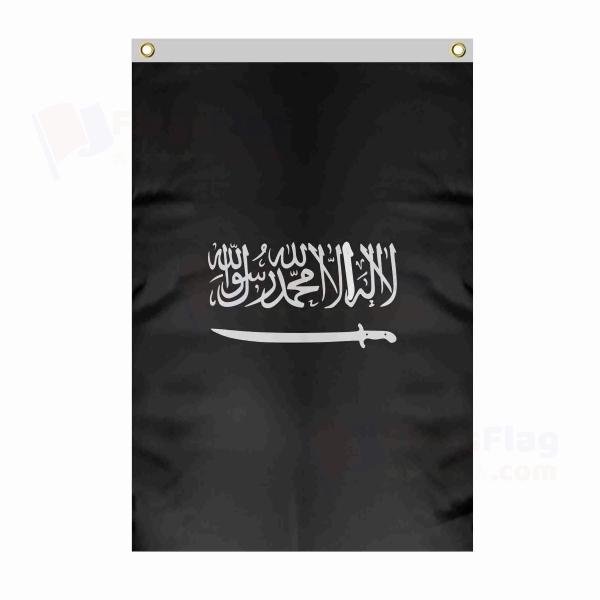 Caucasus Emirate Large Size Flag Hanging on Building