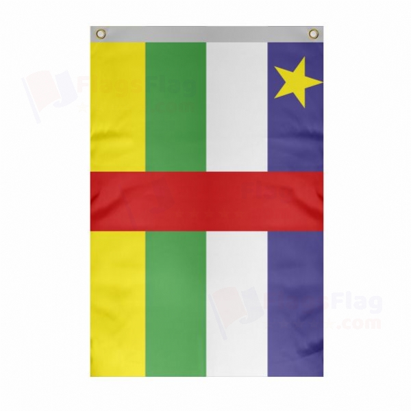 Central African Republic Large Size Flag Hanging on Building