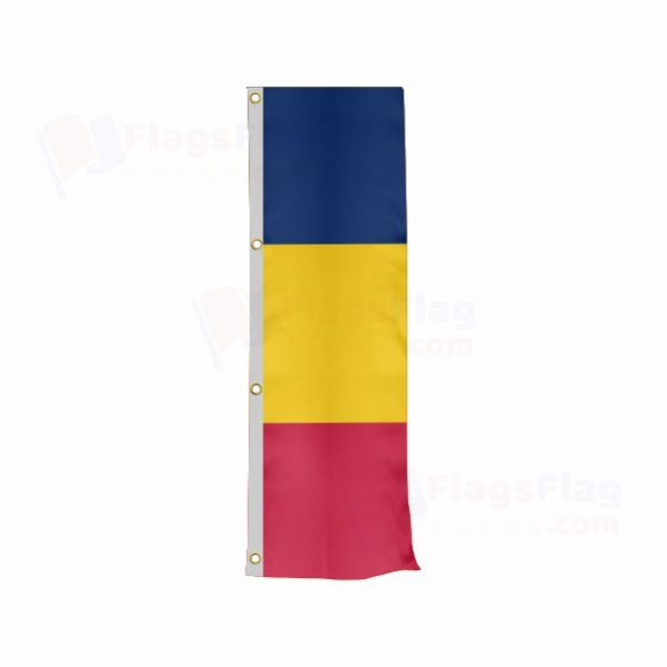 Chad Vertically Raised Flags