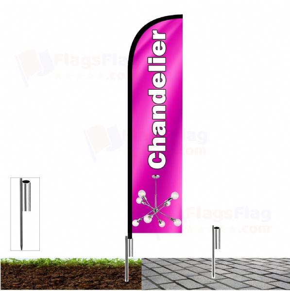 Chandelier Flags with fishing line