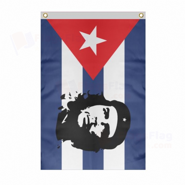 Che Guevara Large Size Flag Hanging on Building