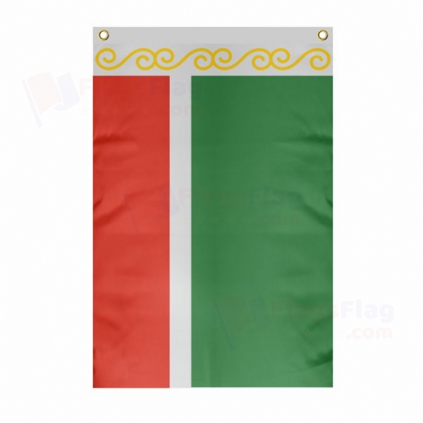 Chechen Republic Large Size Flag Hanging on Building