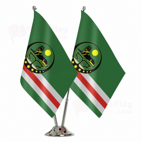 Chechen Republic Of Ichkeria 2 Table Flags