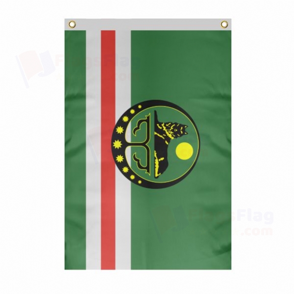 Chechen Republic Of Ichkeria Large Size Flag Hanging on Building