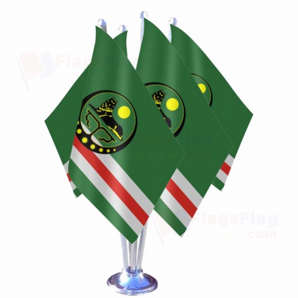 Chechen Republic Of Ichkeria Quadruple Table Flag