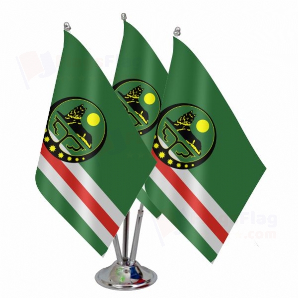 Chechen Republic Of Ichkeria Triple Table Flag