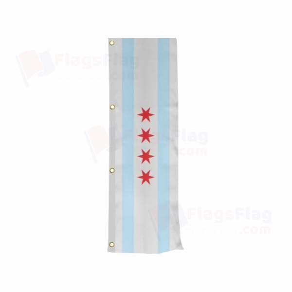 Chicago Vertically Raised Flags